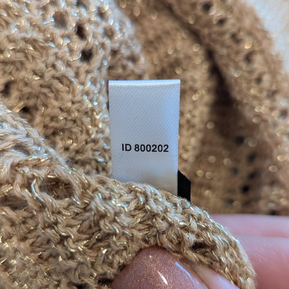 CHICO'S Travelers Slouchy Boat Neck Sweater 3 Gold 3/4 Sleeve Loose Weave Comfy - Picture 7 of 8